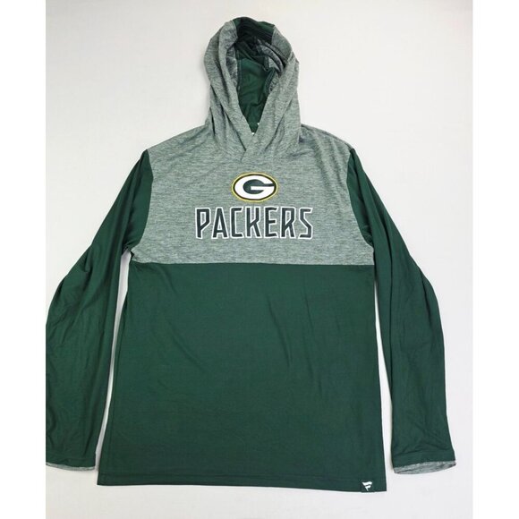 Fanatics Large Green Long Sleeve Green Bay Packers Pullover Lightweight Hoodie - Picture 1 of 10